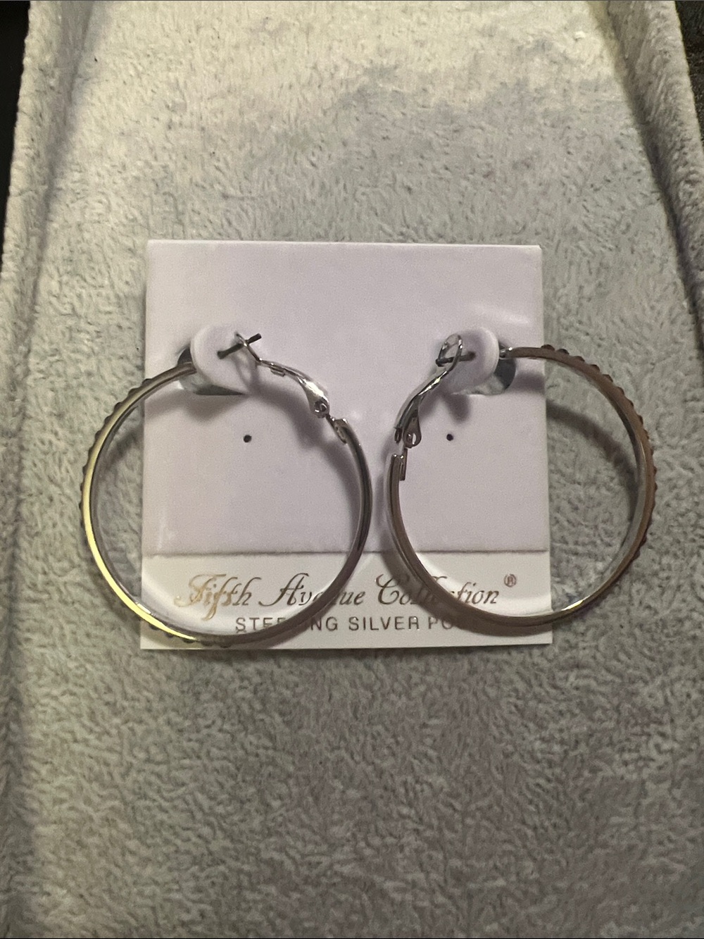 Fifth Avenue Collection Hoop Earrings - Silver and Blue